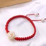 Yuelao Chinese Knot Pearl Bracelet for Wealth & Protection