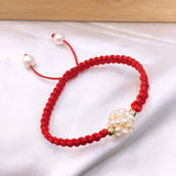 Yuelao Chinese Knot Pearl Bracelet for Wealth & Protection