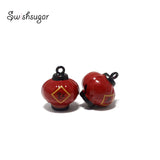 Chinese Lucky Lantern Enamel Bell Charms Bracelet Pendants Jewelry