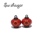 Chinese Lucky Lantern Enamel Bell Charms Bracelet Pendants Jewelry