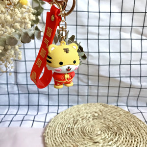 Chinese Lucky Lion Keychain PVC Pendant Bag Decoration Accessory