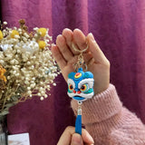 Chinese Lucky Lion Keychain PVC Pendant Bag Decoration Accessory