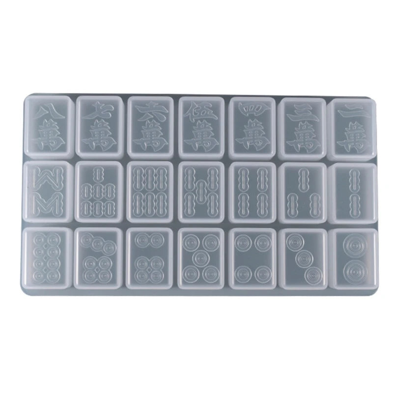 Chinese Mahjong Tiles UV Crystal Epoxy Resin Mold DIY Crafts Jewelry Decor Mold