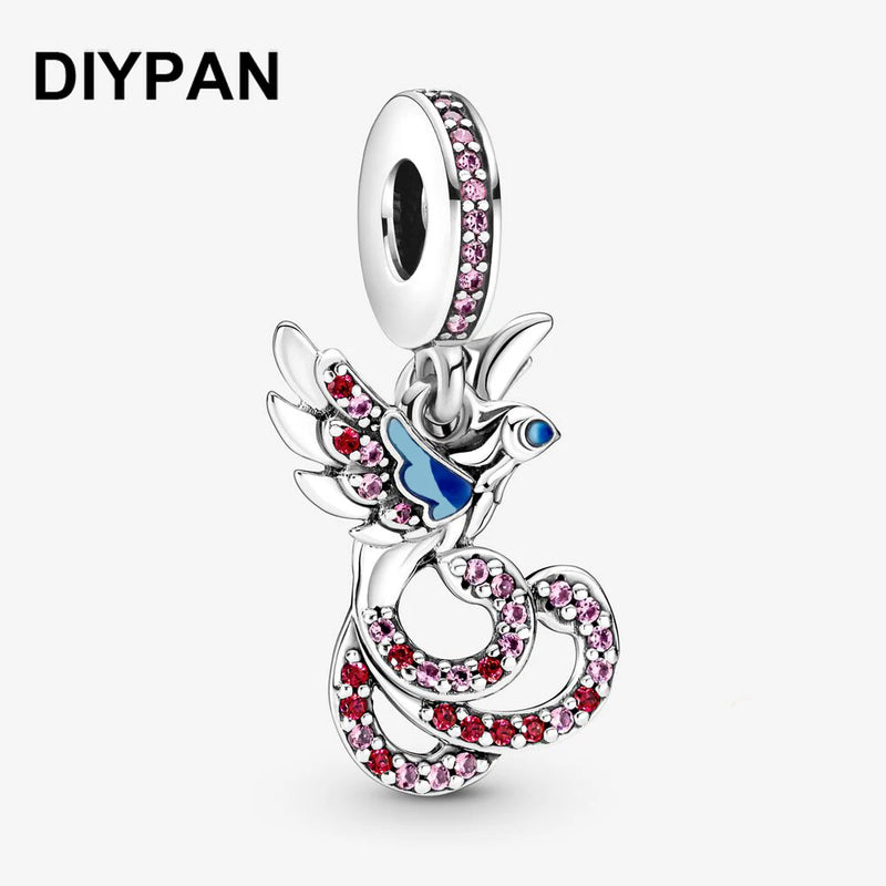 Chinese Phoenix Dangle Charm Pendant for Pan Bracelet Berloque