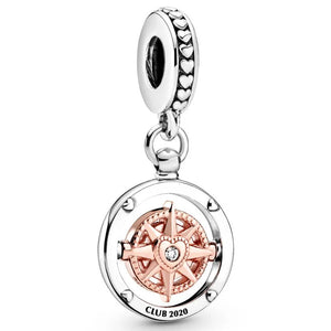 Chinese Phoenix Compass Angel Wings Pendant 925 Silver Charms