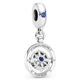Chinese Phoenix Compass Angel Wings Pendant 925 Silver Charms