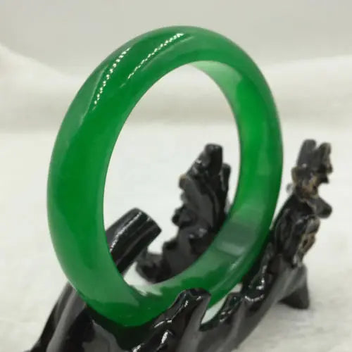 Chinese Natural Emerald Green Nephrite Jade Bangle Bracelet