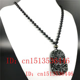 Chinese Green Jade Dragon Pendant Necklace Luck Amulet Sweater Chain