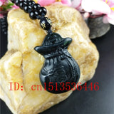 Chinese Green Jade Lucky Bag Pendant Necklace Charm Jewellery