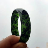 Chinese Natural Jade Hand-carved Bracelet Men Women Style Olive Green Hotan Jade