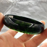 Chinese Natural Jade Hand-carved Bracelet Men Women Style Olive Green Hotan Jade