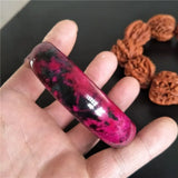 Chinese Natural Jade Bracelet Women's Jewelry Wide Strip Plum Jade Gift