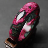 Chinese Natural Jade Bracelet Women's Jewelry Wide Strip Plum Jade Gift