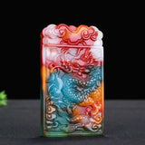 Chinese Natural Jade Dragon Pendant Necklace Hand-Carved Charm Jewelry