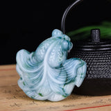 Natural Jade Goldfish Pendant Necklace Charm Jadeite Jewelry