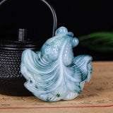 Natural Jade Goldfish Pendant Necklace Charm Jadeite Jewelry