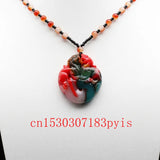 Chinese Natural Jade Pixiu Pendant Necklace Charm Jadeite Jewelry