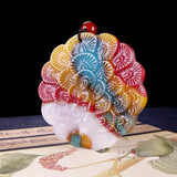 Natural Colour Jade Peacock Pendant Necklace Hand-carved Charm Jadeite Jewelry