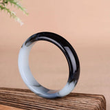 Chinese Natural Jade Bangle Bracelet Carved Jadeite Charm Jewelry Amulet