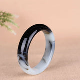 Chinese Natural Jade Bangle Bracelet Carved Jadeite Charm Jewelry Amulet
