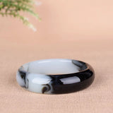 Chinese Natural Jade Bangle Bracelet Carved Jadeite Charm Jewelry Amulet