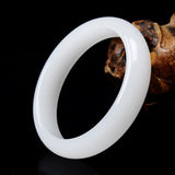Chinese Natural Jade Bracelet Hand-Carved Bangle Charm Jewellery