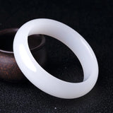 Chinese Natural Jade Bracelet Hand-Carved Bangle Charm Jewellery