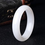 Chinese Natural Jade Bracelet Hand-Carved Bangle Charm Jewellery