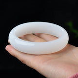 Chinese Natural Jade Bracelet Hand-Carved Bangle Charm Jewellery