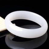 Chinese Natural Jade Bracelet Hand-Carved Bangle Charm Jewellery
