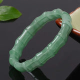 Hand Carved Bamboo Jade Bracelet Boutique Jewelry Men's and Women's