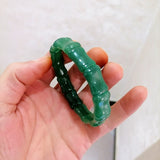 Hand Carved Bamboo Jade Bracelet Boutique Jewelry Men's and Women's