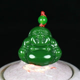 Hand-Carved Natural Green Jade Buddha Pendant Necklace Charm Jewelry