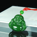 Hand-Carved Natural Green Jade Buddha Pendant Necklace Charm Jewelry