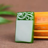 Natural Green Jade Pixiu Safety Pendant Necklace Hand-Carved Charm Jewellery