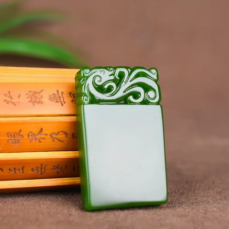 Natural Green Jade Pixiu Safety Pendant Necklace Hand-Carved Charm Jewellery
