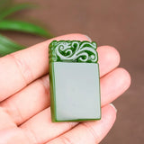 Natural Green Jade Pixiu Safety Pendant Necklace Hand-Carved Charm Jewellery