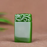 Natural Green Jade Pixiu Safety Pendant Necklace Hand-Carved Charm Jewellery