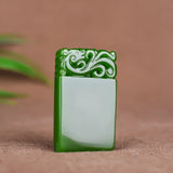 Natural Green Jade Pixiu Safety Pendant Necklace Hand-Carved Charm Jewellery