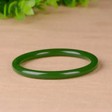 Chinese Natural Green Jade Round Bangle Bracelet Charm Jewellery