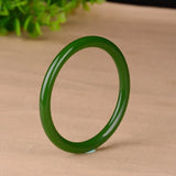 Chinese Natural Green Jade Round Bangle Bracelet Charm Jewellery