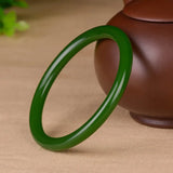Chinese Natural Green Jade Round Bangle Bracelet Charm Jewellery