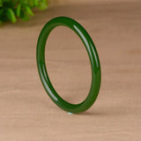 Chinese Natural Green Jade Round Bangle Bracelet Charm Jewellery