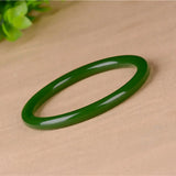 Chinese Natural Green Jade Round Bangle Bracelet Charm Jewellery