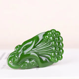 Chinese Natural Magnolia Flower Green Jade Pendant Necklace