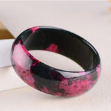 Hand-carved Peach Blossom Jade Bracelet Pink Boutique Jewelry