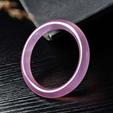 Chinese Natural Pink Jade Chalcedony Hand-carved Jade Bracelet Women Jewelry