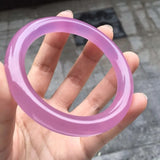 Chinese Natural Pink Jade Chalcedony Hand-carved Jade Bracelet Women Jewelry
