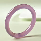 Chinese Natural Pink Jade Chalcedony Hand-carved Jade Bracelet Women Jewelry