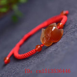 Chinese Agate Chalcedony Jade Fox Bracelet Hand-Carved Women Gift